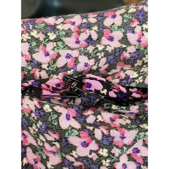 UNBRANDED Women's Pink Floral Print V-Neck Long Sleeve Top SZ M - Picture 7 of 10